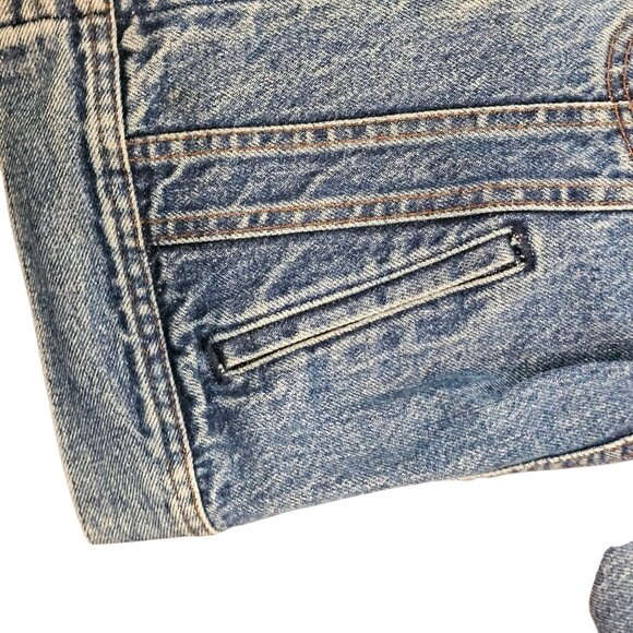70s Lee Denim Jean Jacket Womens Sz XS Petite Distressed Classic Retro - Picture 8 of 15